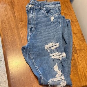 American Eagle Outfitters Ripped Blue Skinny Jeans